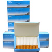 1000x Ventti Premium Charbon Filter Tubes Cork Tobacco Cigarette Blue