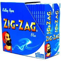 ZIG ZAG King Size Slim Blue Papers Paper Cigarette Box of 50 - ZIGZAG