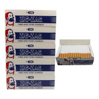 500x Zig Zag Premium Charbon Filter Tubes Cork Tobacco Cigarette Blue