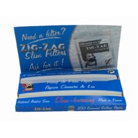 ZIG ZAG Regular Size Slim Blue Double Papers Cigarette 100 Leave Booklet