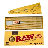 Raw 98 Special Size Cone 20 Pack Classic Pre-Rolled Cones