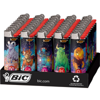 50x BIC Maxi Astrology Lighters Various Colour Box J26