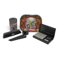 Smoking Gift Set with Scale, Grinder, Stash Jar,Rolling Tray & More-Skull Design