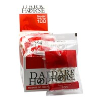 Dark Horse Regular Red 100 Filter Tip Bag x 16 Pack Box - 1,600 Tips Total