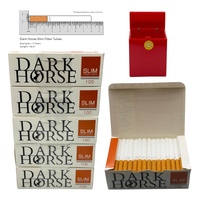 500x Dark Horse Slim Filter Tubes Regular Cork Tobacco Cigarette Orange + Free Case