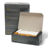 500x Dark Horse Carbon Filter Tubes King Size Cork Tobacco Empty Kingsize Cigarette Tube