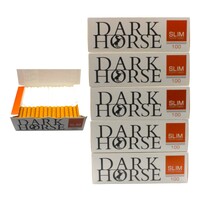 500x Dark Horse Slim Filter Tubes Regular Size Cork Tobacco Cigarette Orange