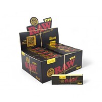 Box of 50 RAW Black Original Tips Natural Paper Filter Smoking Tobacco