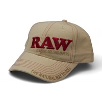 Vintage Raw Rolling papers Adjustable Snap Back Hat Rare Joint Holder Beige