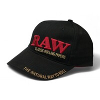 Vintage Raw Rolling papers Adjustable Snap Back Hat Rare Joint Holder Black