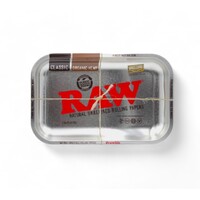 Raw Metal Silver Rolling Tray Smoking Cigarette Tobacco Smoke - Small (28x18cm)