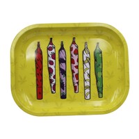 Metal Rolling Tray Smoking Cigarette Tobacco Smoke - Small (18x14cm)