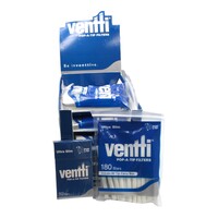 Box of 12 Ventti Pop A Tip Ultra Slim Blue Filters With Tip Carry Box