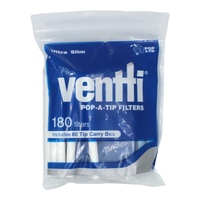 Ventti Pop A Tip Ultra Slim Blue Filters 80 Tip Carry Box 180 Filters Total